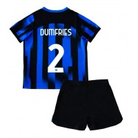 Inter Milan Denzel Dumfries #2 Hjemmedraktsett Barn 2023-24 Kortermet (+ Korte bukser)